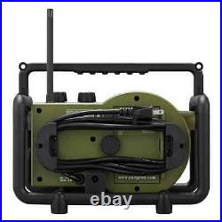 Compact Am/fm/aux-in Ultra Rugged Rechargeable Digital Tuning Radio In Green