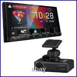 Kenwood CarPlay/Android Auto Receiver DMX9708S Plus Kenwood DRV-N520 Dashboard