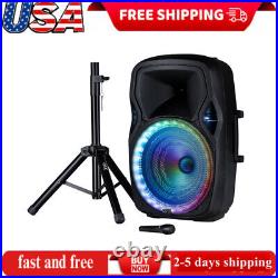 LED Lighted Portable Bluetooth Loudspeaker, 15-Inch Tall, Includes Microphone