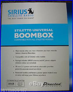 NEW Sirius Satellite Radio Stiletto Universal Boombox SLBB2