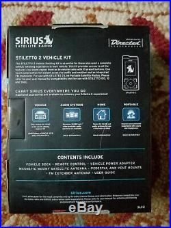 Sirius Satellite Radio Stiletto 2 SLV2 Complete Vehicle KIt-New in Sealed Box