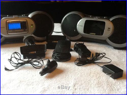 Sirius Sportster SP-R2 Satellite Radio and 2 -SP-B1a Boom Box Dock Activated