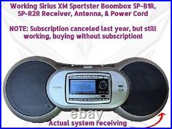 Sirius XM Radio Sportster Boombox SP-B1R SP-R2R Receiver & AC Adapter WH1